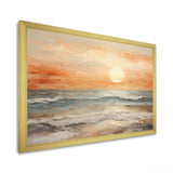 Beige And Golden Beach Sunset Paradise II - Coastal Canvas Wall Art