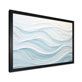 Blue And White Simplicity Wave - Abstract Canvas Wall Art