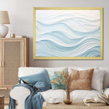 Blue And White Simplicity Wave - Abstract Canvas Wall Art