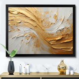 Gold And Beige Soft Wave Paint - Abstract Canvas Wall Art