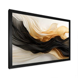 Gold And Black Soft Wave Fusion IV - Abstract Canvas Wall Art