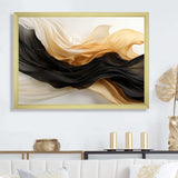 Gold And Black Soft Wave Fusion IV - Abstract Canvas Wall Art