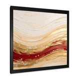 Gold And Red Soft Wave Fusion - Abstract Canvas Wall Art