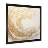 Gold And White Soft Wave Vortex - Abstract Canvas Wall Art