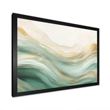 Gold And Green Soft Wave Fusion I - Abstract Canvas Wall Art