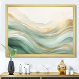 Gold And Green Soft Wave Fusion I - Abstract Canvas Wall Art