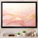 Gold And Pink Soft Wave Fusion II - Abstract Canvas Wall Art