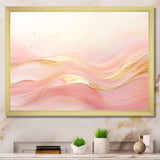 Gold And Pink Soft Wave Fusion II - Abstract Canvas Wall Art