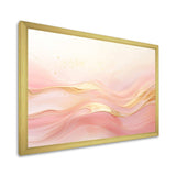 Gold And Pink Soft Wave Fusion II - Abstract Canvas Wall Art