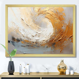 Gold And Beige Soft Wave Paint III - Abstract Canvas Wall Art