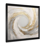 Gold And White Soft Wave Vortex V - Abstract Canvas Wall Art