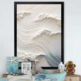 White And Blue Wave Papercut Style I - Coastal Canvas Wall Art