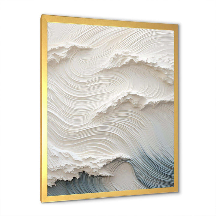 White And Blue Wave Papercut Style I - Coastal Canvas Wall Art