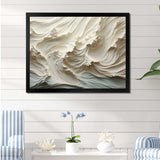 White And Blue Wave Papercut Style II - Coastal Canvas Wall Art