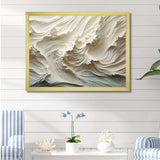 White And Blue Wave Papercut Style II - Coastal Canvas Wall Art