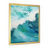 Ocean Teal Wave Expression I - Coastal Canvas Wall Art