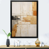 Beige And Gold Minimal Expression I - Abstract Canvas Wall Art