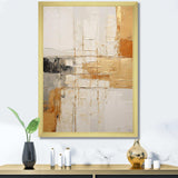 Beige And Gold Minimal Expression I - Abstract Canvas Wall Art