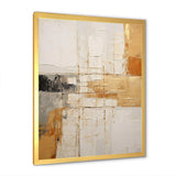 Beige And Gold Minimal Expression I - Abstract Canvas Wall Art