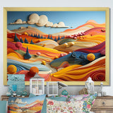 Whimsical Fields Of Color Landscape - Landscapes Canvas Wall Art