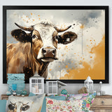 Cow Portrait In Sepia Tones - Cow Canvas Wall Art