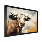 Cow Portrait In Sepia Tones - Cow Canvas Wall Art