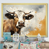 Cow Portrait In Sepia Tones - Cow Canvas Wall Art