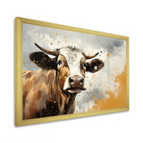 Cow Portrait In Sepia Tones - Cow Canvas Wall Art