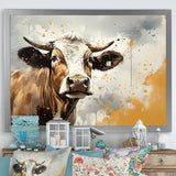 Cow Portrait In Sepia Tones - Cow Canvas Wall Art