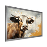 Cow Portrait In Sepia Tones - Cow Canvas Wall Art