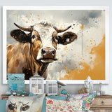 Cow Portrait In Sepia Tones - Cow Canvas Wall Art