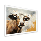 Cow Portrait In Sepia Tones - Cow Canvas Wall Art