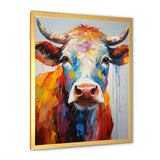 Colorful Cow Expressionist Portrait - Cow Wall Art Prints
