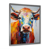 Colorful Cow Expressionist Portrait - Cow Wall Art Prints
