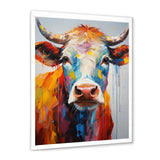 Colorful Cow Expressionist Portrait - Cow Wall Art Prints