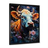 Fantasy Cow In Enchanted Lands - Blue Cow Wall Art