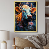 Fantasy Cow In Enchanted Lands - Blue Cow Wall Art