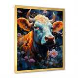 Fantasy Cow In Enchanted Lands - Blue Cow Wall Art