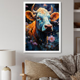 Fantasy Cow In Enchanted Lands - Blue Cow Wall Art