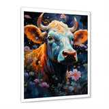 Fantasy Cow In Enchanted Lands - Blue Cow Wall Art