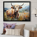 Cow In Pastel Fields - Cow Bedroom Wall Art