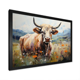 Cow In Pastel Fields - Cow Bedroom Wall Art