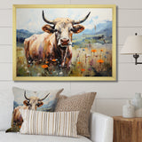 Cow In Pastel Fields - Cow Bedroom Wall Art