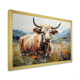 Cow In Pastel Fields - Cow Bedroom Wall Art