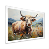 Cow In Pastel Fields - Cow Bedroom Wall Art