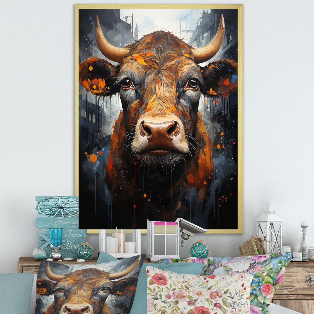 Liquid Fusion Cow Portrait - Cow Wall Decor