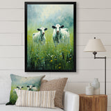 Cow In Verdant Pastures - Green Cow Wall Art
