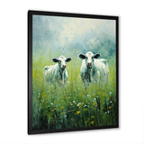 Cow In Verdant Pastures - Green Cow Wall Art