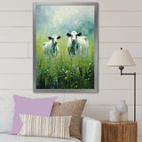 Cow In Verdant Pastures - Green Cow Wall Art