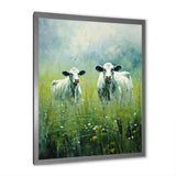 Cow In Verdant Pastures - Green Cow Wall Art